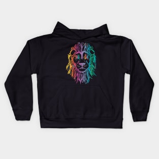 fierce_lion_rainbow Kids Hoodie